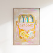 Sardines painting art print ポスター