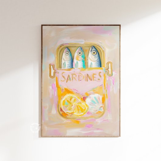 Sardines painting art print ポスター