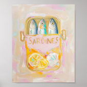 Sardines painting art print ポスター (正面)