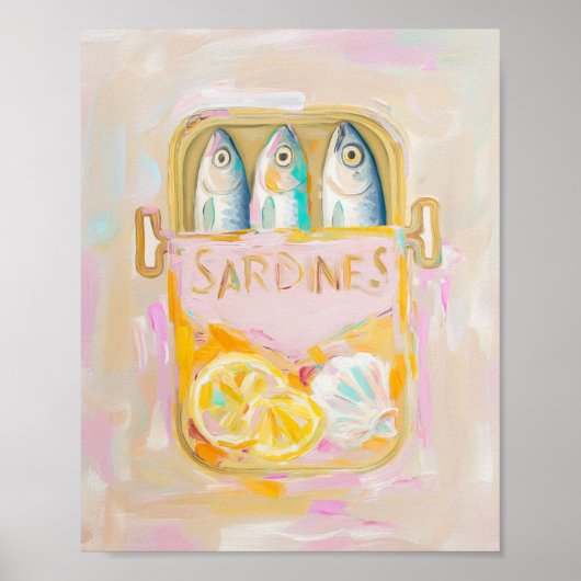 Sardines painting art print ポスター (正面)