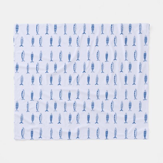 Sardines Pattern フリースブランケット (正面(横))
