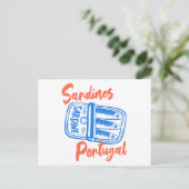 Sardines Portugal Foodie Travel Art Print ポストカード (スタンド正面)