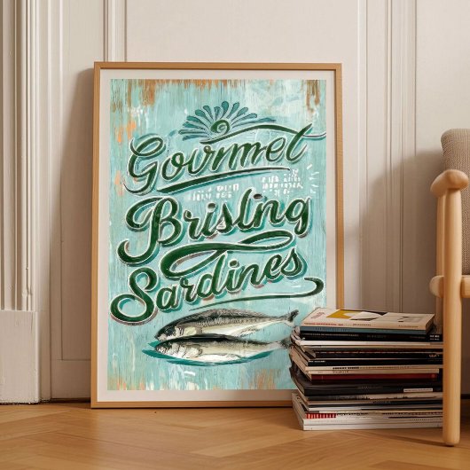 Sardines print _ Kitchen wall art _ Sardine tin pr ポスター