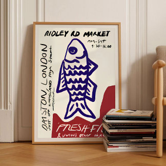 Sardines Print Sardine Tin Vintage Poster Retro  ポスター