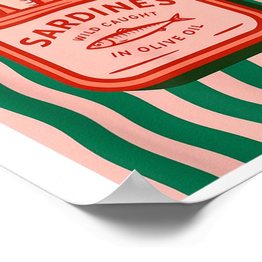Sardines Tinned Fish Retro Graphic Summer For Men  ポスター (角)