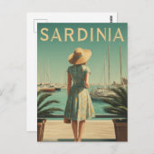 Sardinia 50s vintage travel ポストカード (正面/裏面)