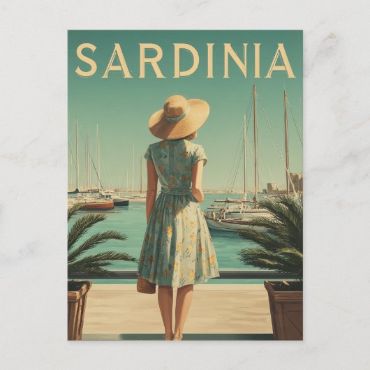 Sardinia 50s vintage travel ポストカード (正面)