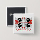 Sardinia flag - Grunge - badge 缶バッジ (正面&裏面)