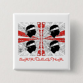 Sardinia flag - Grunge - badge 缶バッジ
