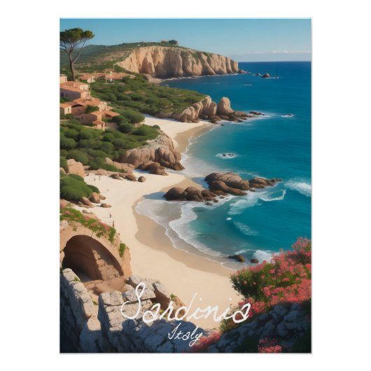 Sardinia Italy Travel Poster ポスター (正面)