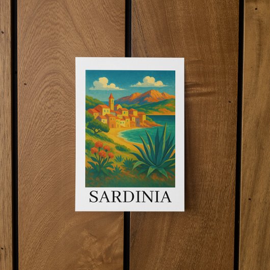 Sardinia Italy Vintage Travel Art ポストカード