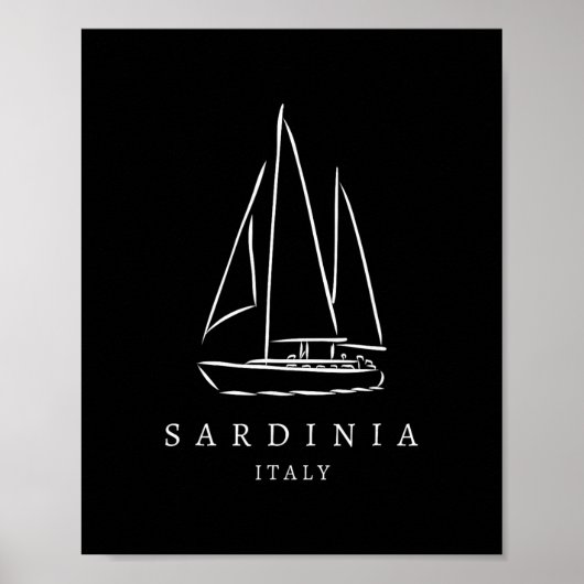 Sardinia Italy Yacht Club Souvenir Europe Boats Fa ポスター (正面)