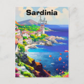 Sardinia Poster Italy Souvenir Sea Decoration  ポストカード (正面)