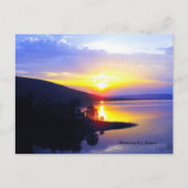 Sardis湖の日没 ポストカード (正面)