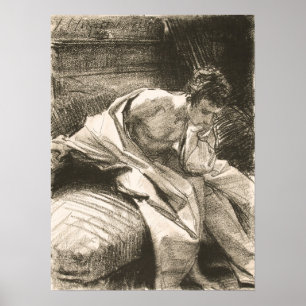 Sargent – 若い男の勉強座って ポスター