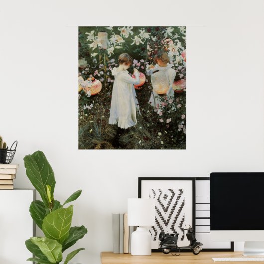 Sargent Carnation Lily Lily Rose ポスター (ホームオフィス)