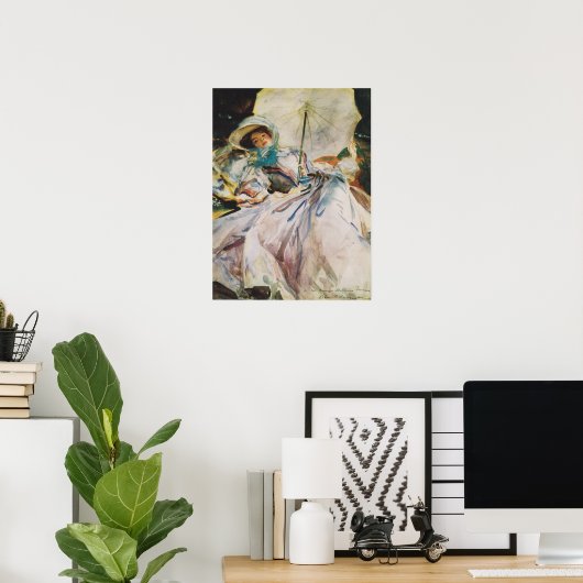 Sargent - Dame Mit Sonenschirm 1900 ポスター (ホームオフィス)