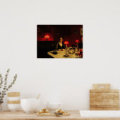 Sargent - Le Verre De Porto、ディナーテーブルAt Night ポスター (キッチン)