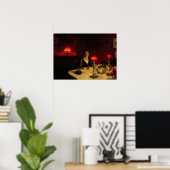 Sargent - Le Verre De Porto、ディナーテーブルAt Night ポスター (ホームオフィス)