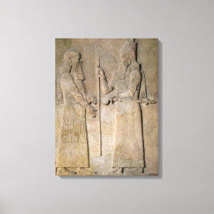 Sargon IIおよび宰相を描写するレリーフ、浮き彫り キャンバスプリント