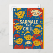 Sarmale and Chill elves Christmas Card  シーズンポストカード (正面/裏面)