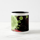 SARSのcoronavirusの図解入りの、写真付きのなレンダリング ツートーンマグカップ (中央)