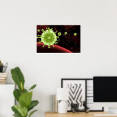 SARS図解入りの、写真付きの描写コロナウイルスの ポスター (ホームオフィス)