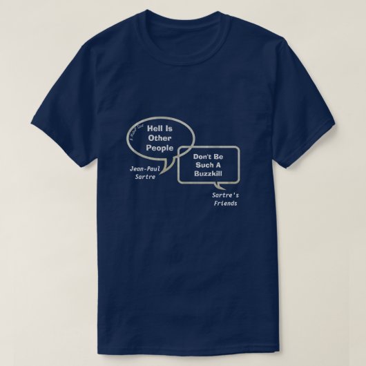Sartre & His Buds On Philosophy 2- A MisterPシャツ Tシャツ (デザイン正面)