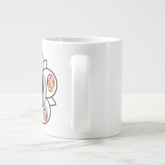 Sarva Dharmaの記号を用いるSathya Saiのババのジャンボマグ ジャンボコーヒーマグカップ (裏面)
