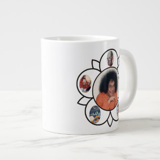 Sarva Dharmaの記号を用いるSathya Saiのババのジャンボマグ ジャンボコーヒーマグカップ