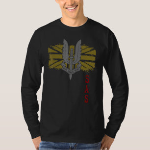 SASユニオンジャックライオン自由英国の愛国者ベテラ Tシャツ