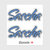 Sascha Name blue Aufkleber Sticker Stickerset シール (シート)