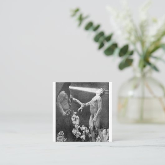 Sascha Schneider – 催眠ヴィンテージドイツのオカルト スクエア名刺 (スタンド正面)