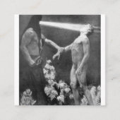 Sascha Schneider – 催眠ヴィンテージドイツのオカルト スクエア名刺 (正面)