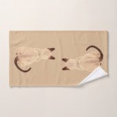 Sashaのあなたはシャムの猫好きの背部眺めPurrfect バスタオルセット (ハンドタオル)