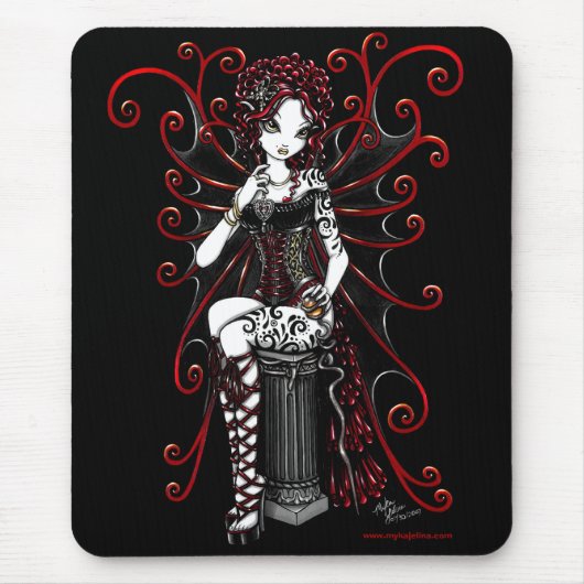 Sashaの赤によって入れ墨されるコルセットの妖精 マウスパッド (正面)