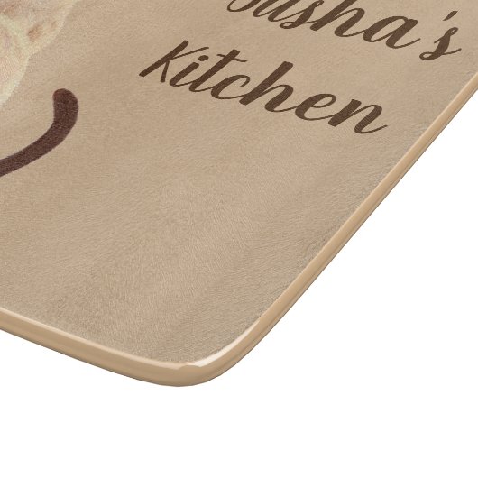 Sashaの遠くになスケッチを見るシャムの猫好きの子猫 カッティングボード (角)