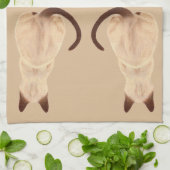 Sashaの遠くになスケッチを見るシャムの猫好きの子猫 キッチンタオル (折り畳み)