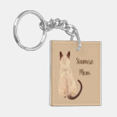 Sashaの遠くになスケッチを見るシャムの猫好きの子猫 キーホルダー (正面左)