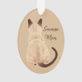 Sashaの遠くにな背部を見るシャムの猫好きの子猫 オーナメント (裏面)