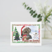 Sashaシドニー膚触りがよい犬のマウスのクリスマスのプレゼント シーズンポストカード (スタンド正面)