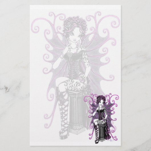 "Sasha"のオートクチュールのピンクのバレンタインの妖精の文房具 便箋 (正面)