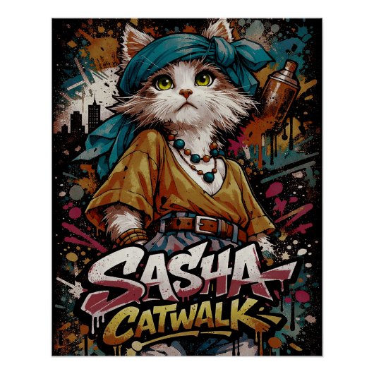 Sasha Catwalk Y2K グラフィティポスター ポスター (正面)