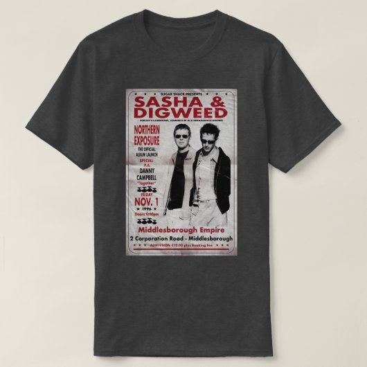 Sasha John DigNorthern Exposure Album Launch 1996 Tシャツ (デザイン正面)