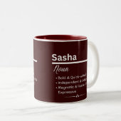 Sasha Personalized Girl Name Meaning Coffee Mug ツートーンマグカップ (正面右)