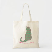 Sashiko cat, 刺し子風猫 トートバッグ (正面)