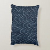 Sashiko seamless indigo dye pattern with tradition アクセントクッション (裏面(縦))
