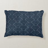 Sashiko seamless indigo dye pattern with tradition アクセントクッション (裏面)