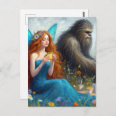Sashquatch and a Fairy on a Picnic ポストカード (正面/裏面)