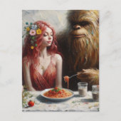 Sashquatch and His Date on Spaghetti Night ポストカード (正面)